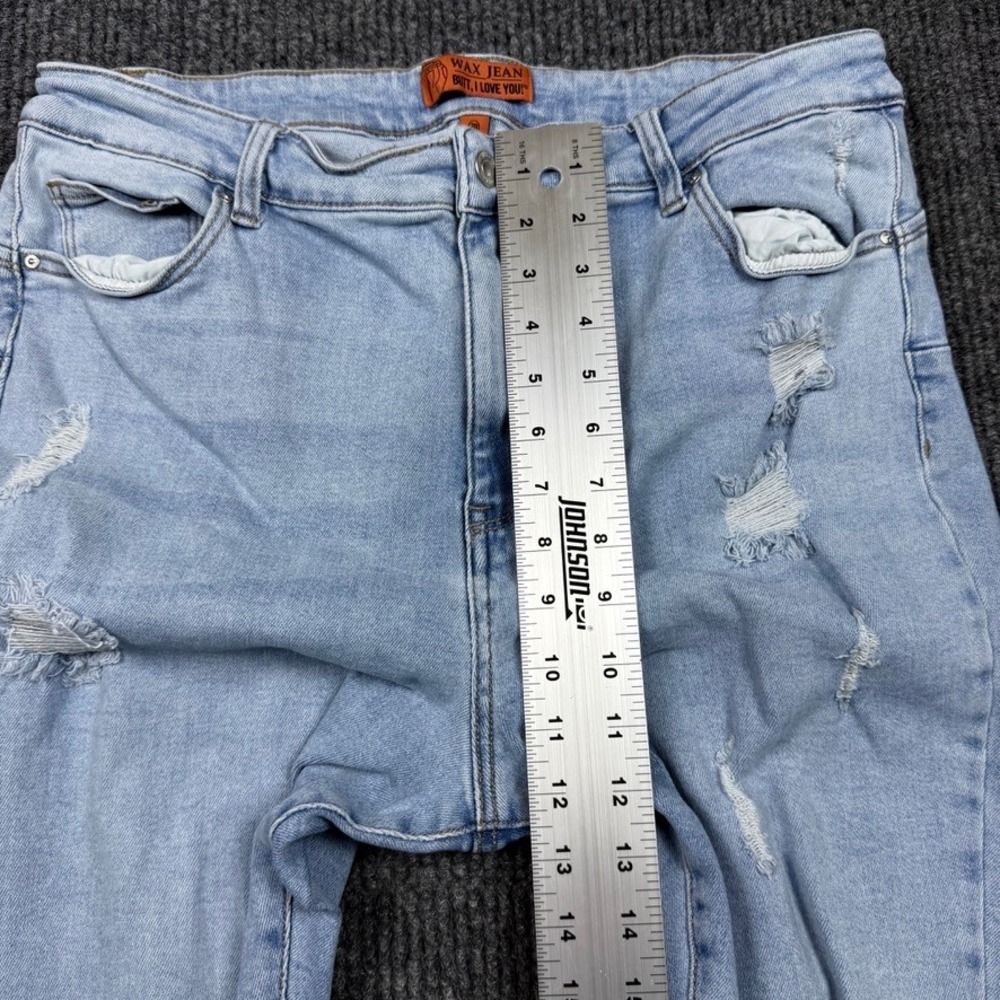 Wax Jean Authentic Destructed Push Up Skinny Jeans Light Wash 90299XL Size 20 - Picture 6 of 13